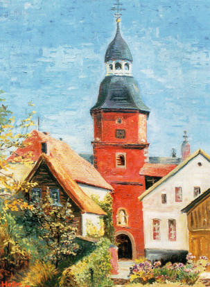 Ernst von Glasow, Klapphaken in der guten alten Zeit, um 1952, Aquarell, Große Kirchstraße